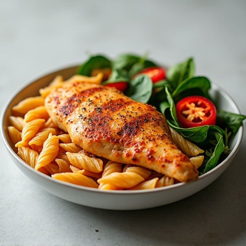Spicy Paprika Chicken with Creamy Pasta and Veggies