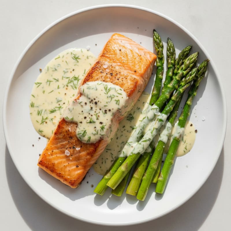 Pan-Seared Salmon with Lemon-Dill Sauce