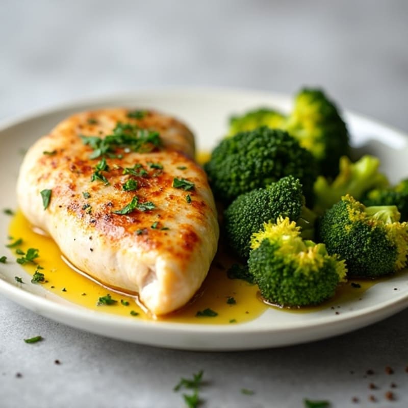 Lemon Garlic Roasted Chicken with Roasted Broccoli