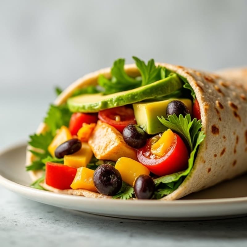 Fresh Veggie and Cheddar Crunch Wrap with Avocado