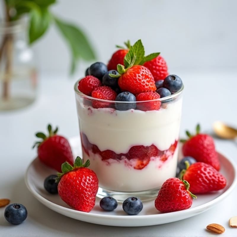 Greek Yogurt Protein Parfait with Mixed Berries