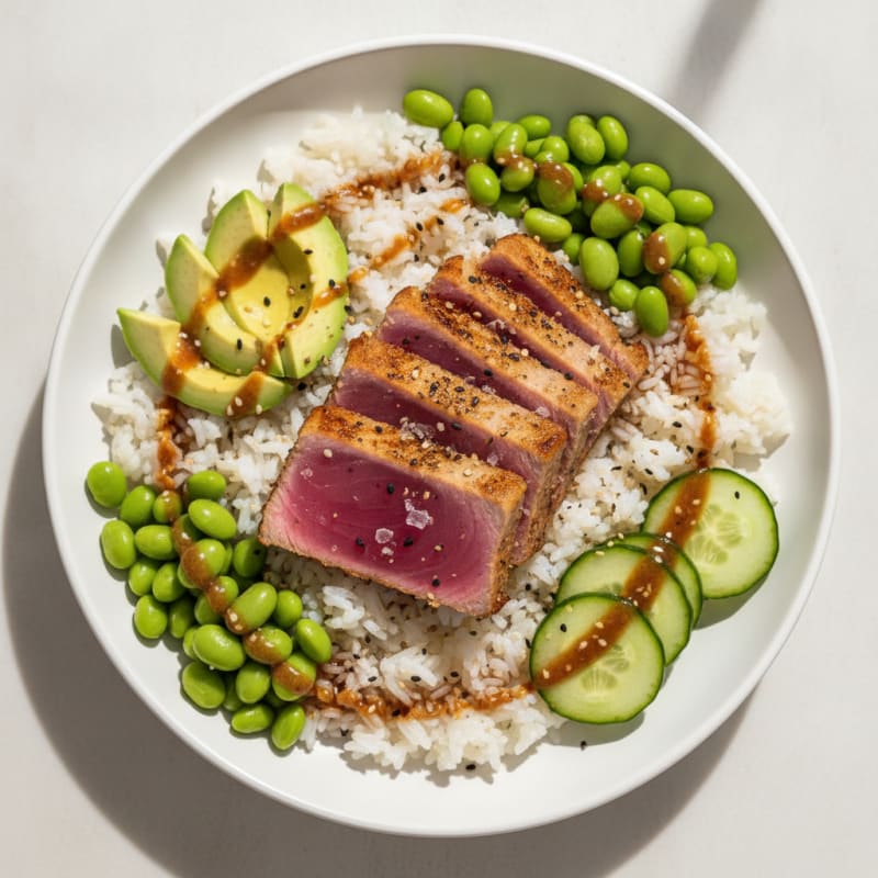 Seared Tuna Poke Rice Bowl