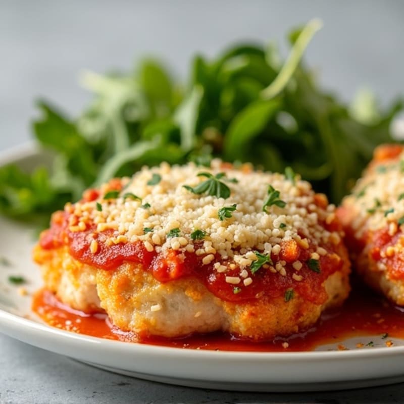 Crispy Baked Chicken Parmesan with Fresh Greens