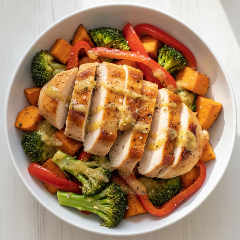 Chicken and Roasted Vegetable Protein Bowl