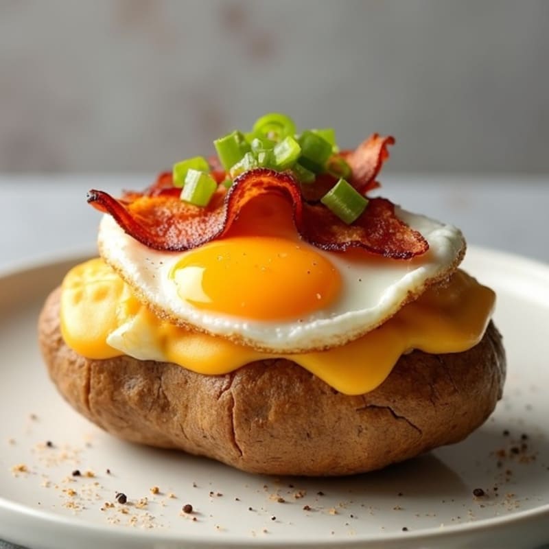 Baked Potatoes with Crispy Bacon and Creamy Cheddar