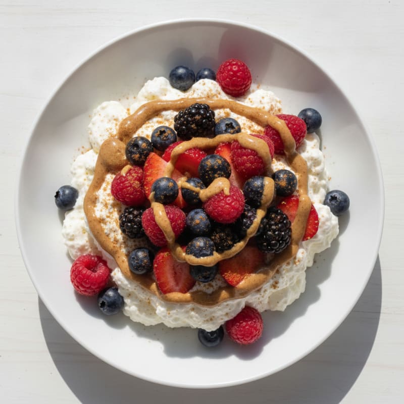 Silky Greek Yogurt Protein Mousse with Mixed Berries