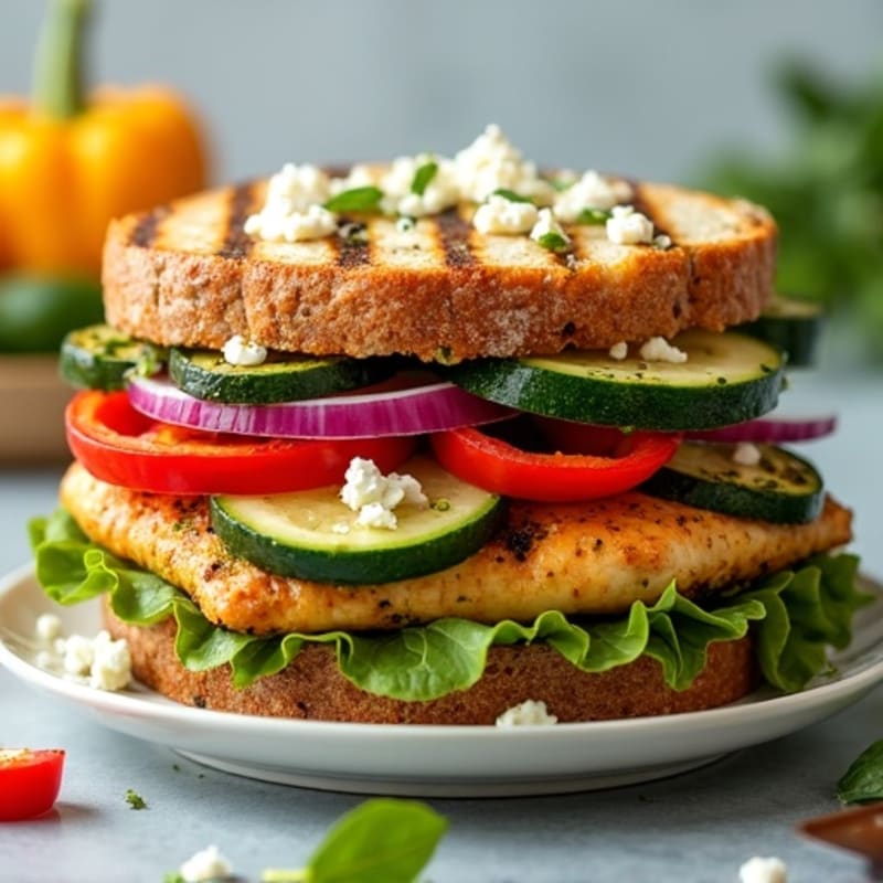 Fresh Grilled Vegetable Sandwich with Chicken