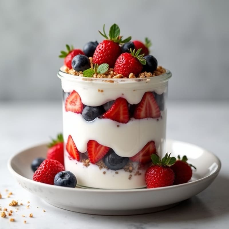 Creamy Greek Yogurt Parfait with Chia Seeds and Mixed Berries