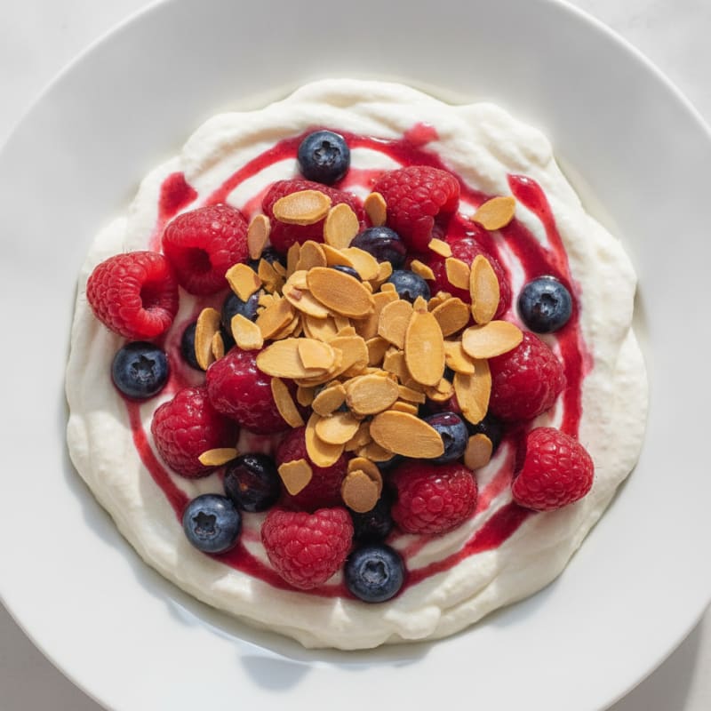 Greek Yogurt Protein Mousse with Mixed Berries