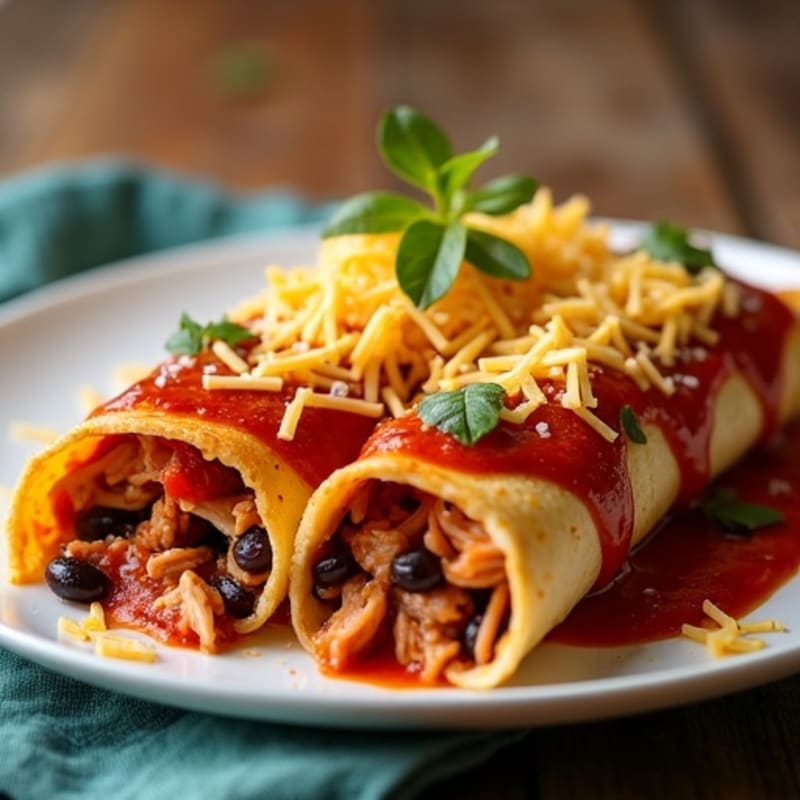 Shredded Chicken and Black Bean Enchiladas