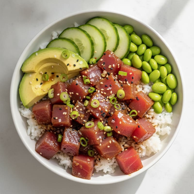 Ahi Tuna Hawaiian Poke Bowl