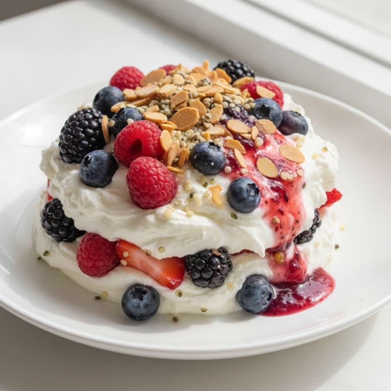 Greek Yogurt Protein Parfait with Mixed Berries