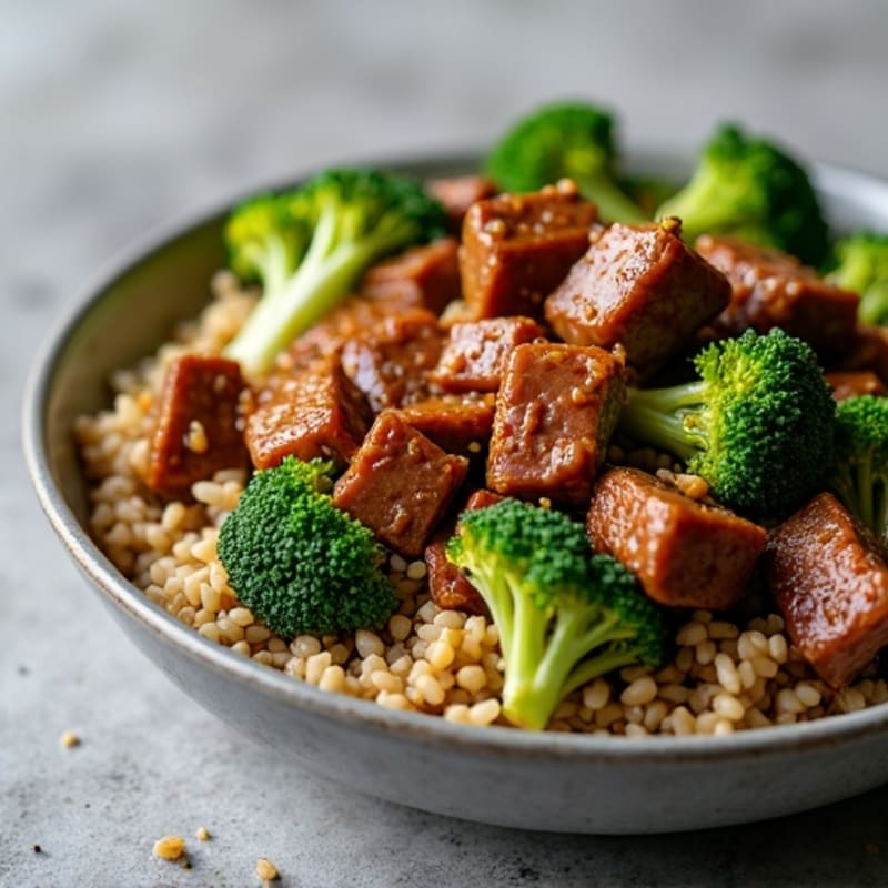 Crispy Beef and Broccoli Stir-Fry with Brown Rice