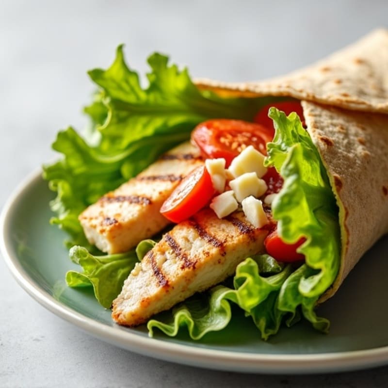 Grilled Chicken Caesar Wrap with Crisp Romaine