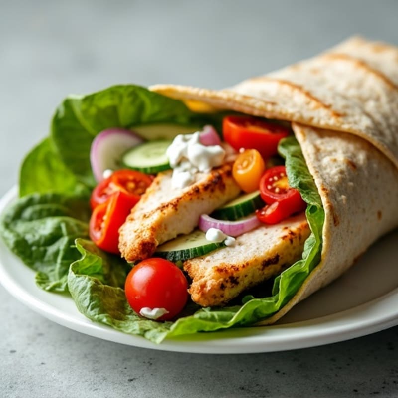 Grilled Chicken and Fresh Crunchy Veggie Wrap