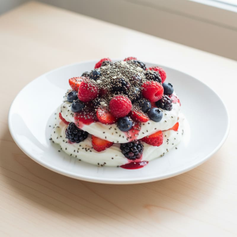 Greek Yogurt Parfait with Mixed Berries and Chia Seeds