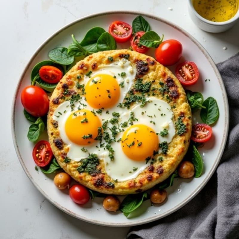 Fluffy Mediterranean Herb Frittata with Roasted Vegetables