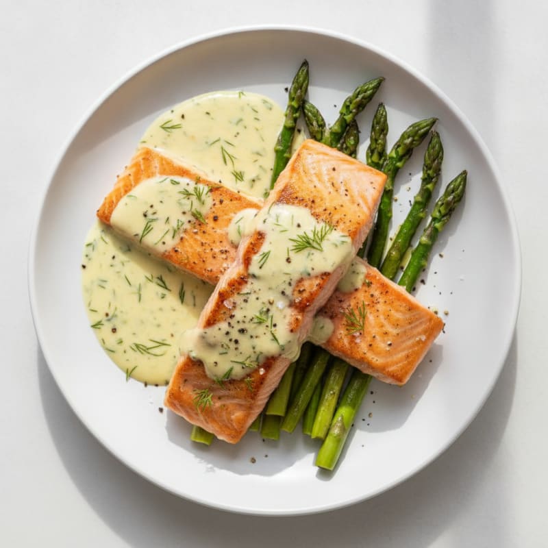 Pan-Seared Salmon with Lemon-Dill Sauce