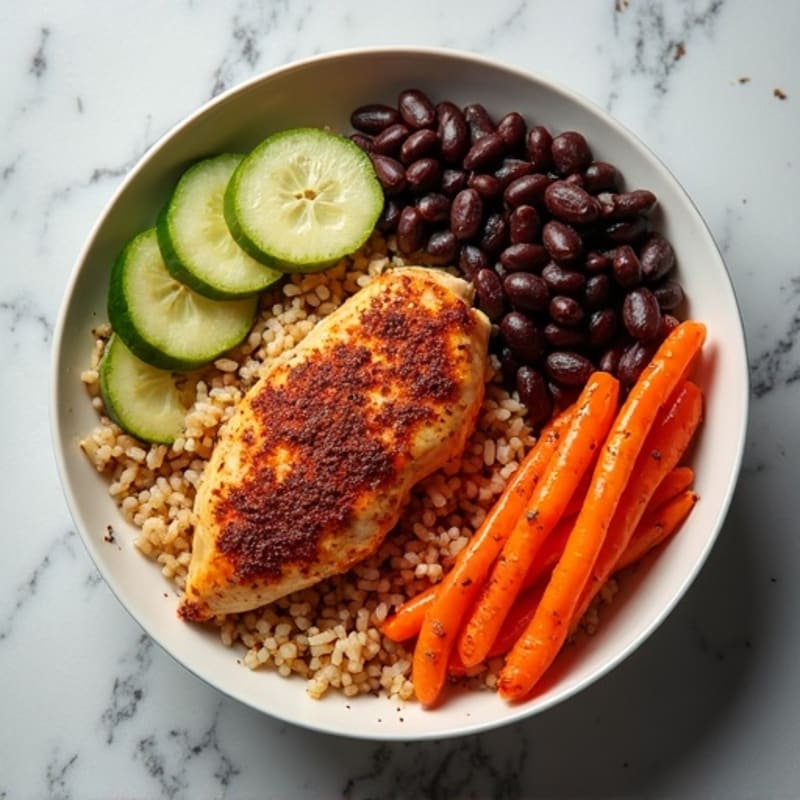 Spicy Chicken and Black Bean Rice Bowl