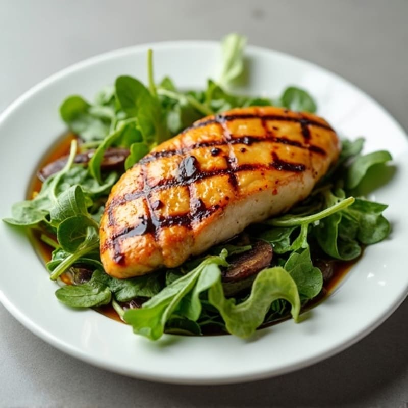 Grilled Chicken Breast over Baby Greens