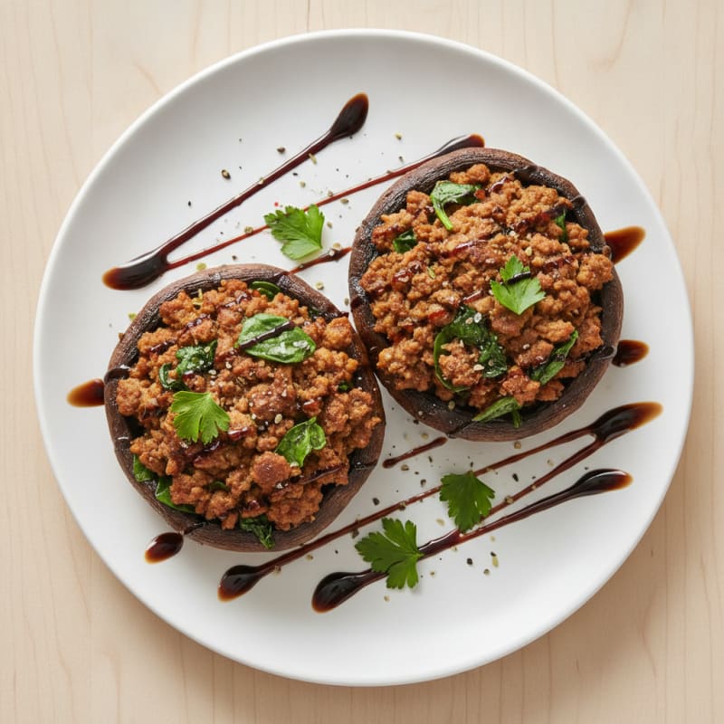Herb-Stuffed Portobello Mushrooms with Balsamic Glaze