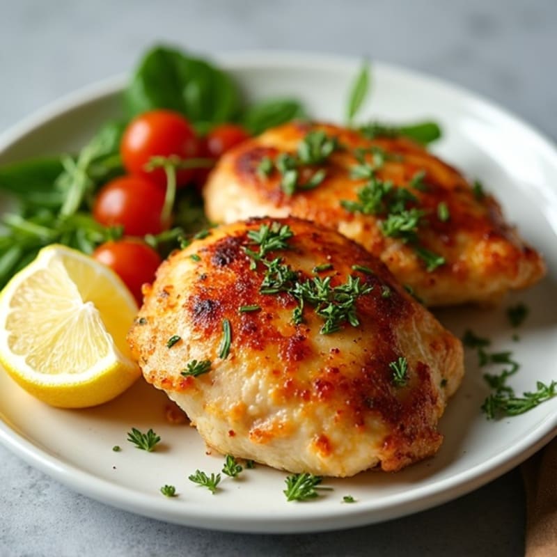 Crispy Garlic-Herb Pan Seared Chicken Thighs