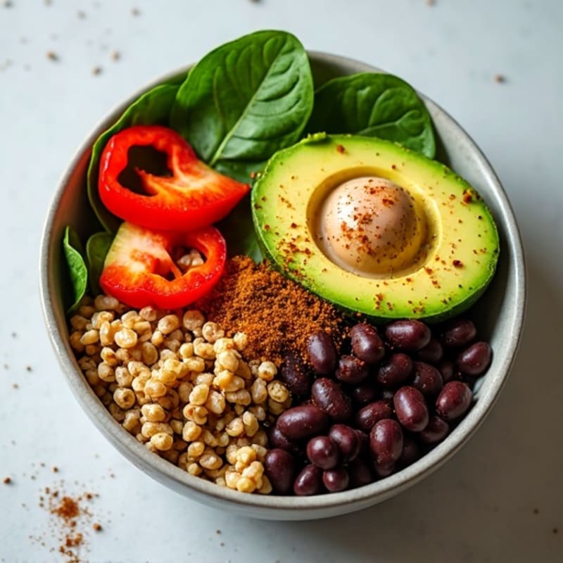 Lean Spiced Ground Turkey and Black Bean Bowl with Creamy Avocado