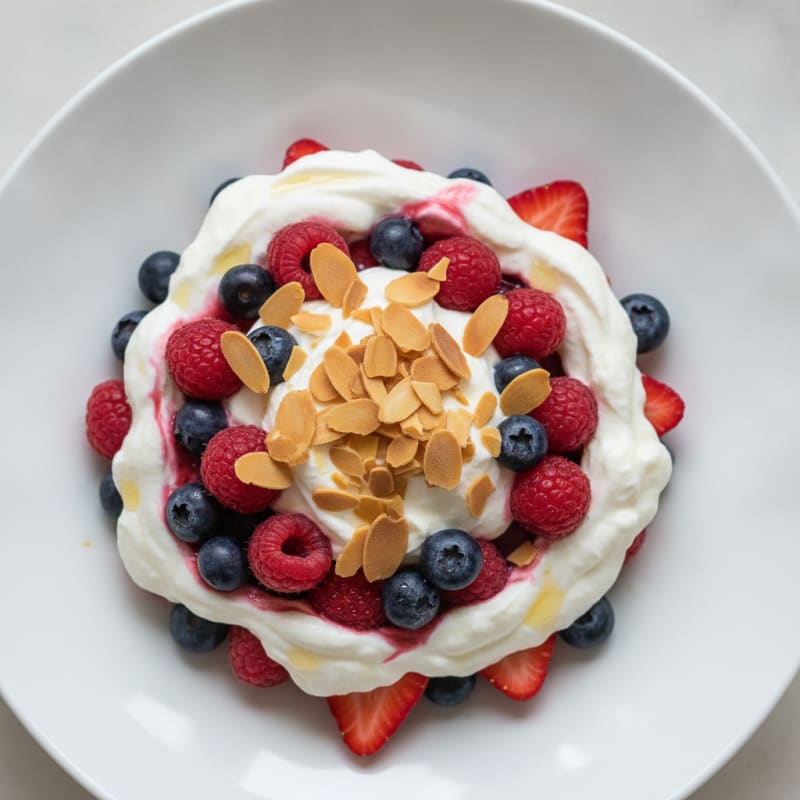 Greek Yogurt Protein Parfait with Berries and Almonds