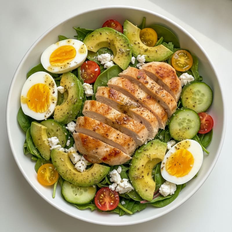 Feta and Avocado Salad with Lemon-Herb Dressing