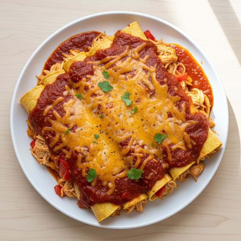 Chicken Enchiladas with Red Chili Sauce
