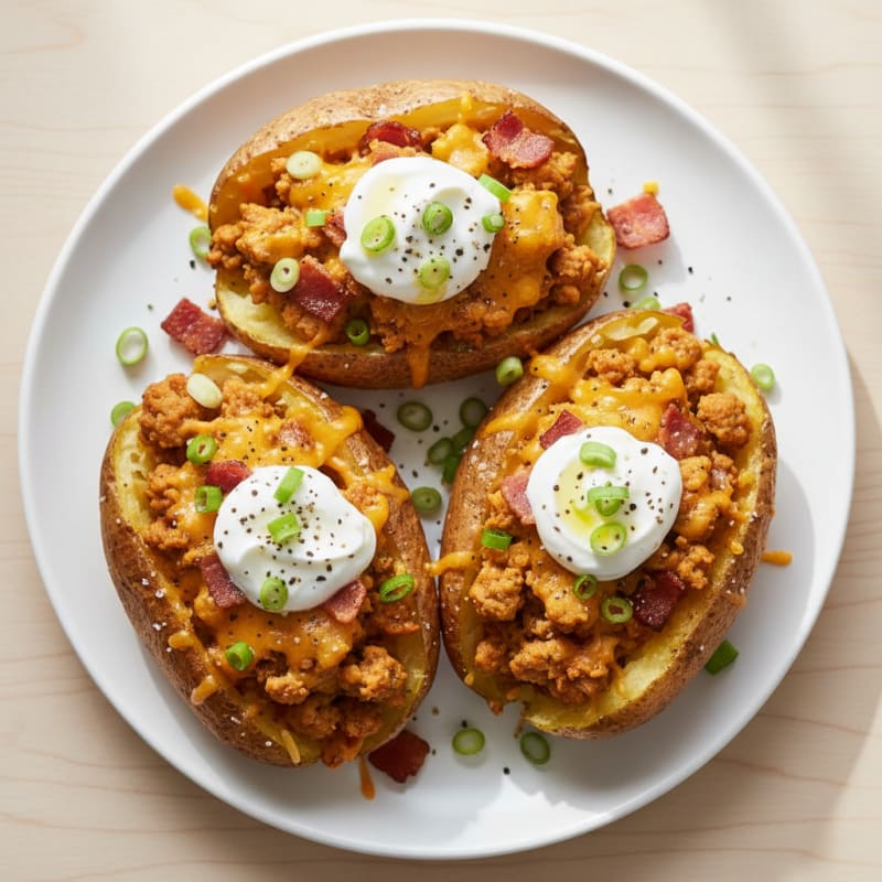 Crispy Bacon-Cheddar Stuffed Potatoes