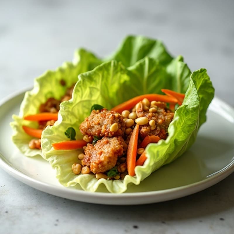 Crispy Peanut Chicken Lettuce Wraps