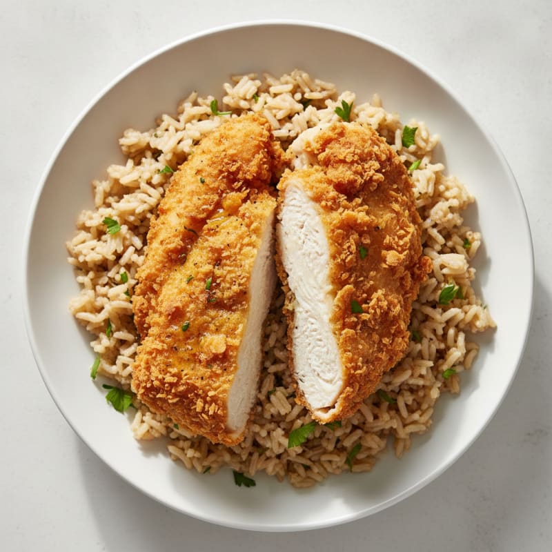 Buttermilk Fried Chicken with Savory Rice