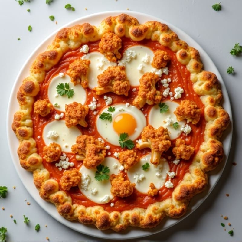 Crispy Buffalo Chicken Cauliflower Pizza