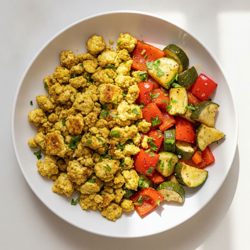 Savory Tofu Scramble with Roasted Vegetables