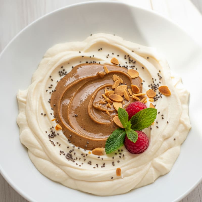 Creamy Vegan Protein Pudding with Almond Butter and Chia