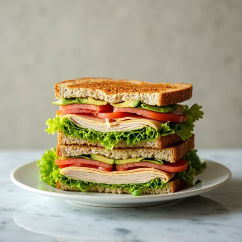 Stacked Turkey Club with Fresh Avocado