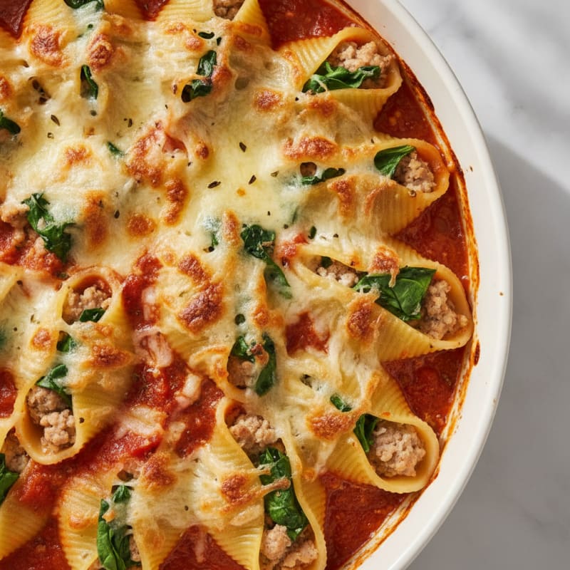 Baked Spinach Ricotta Stuffed Shells