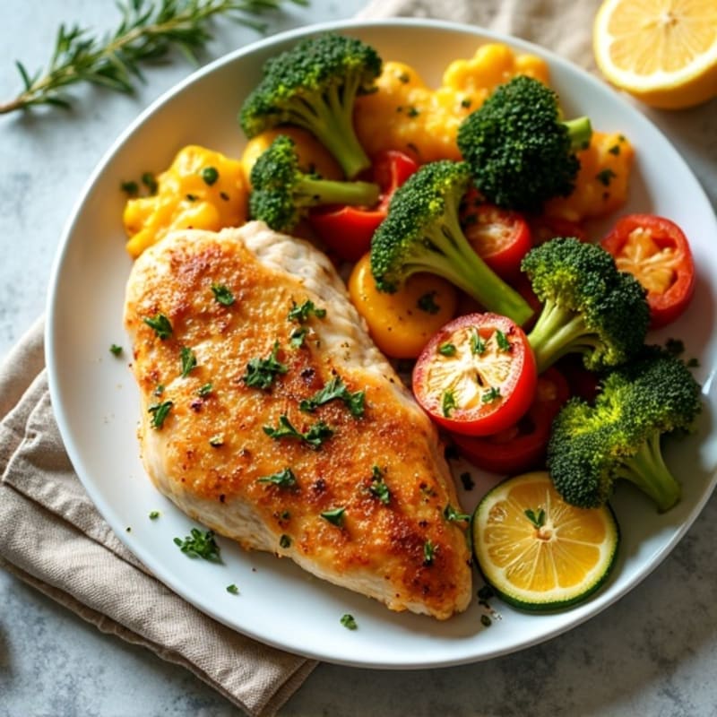 Crispy Sheet Pan Lemon Herb Chicken with Roasted Vegetables