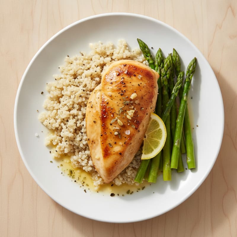 Lemon Herb Roasted Chicken with Fluffy Quinoa