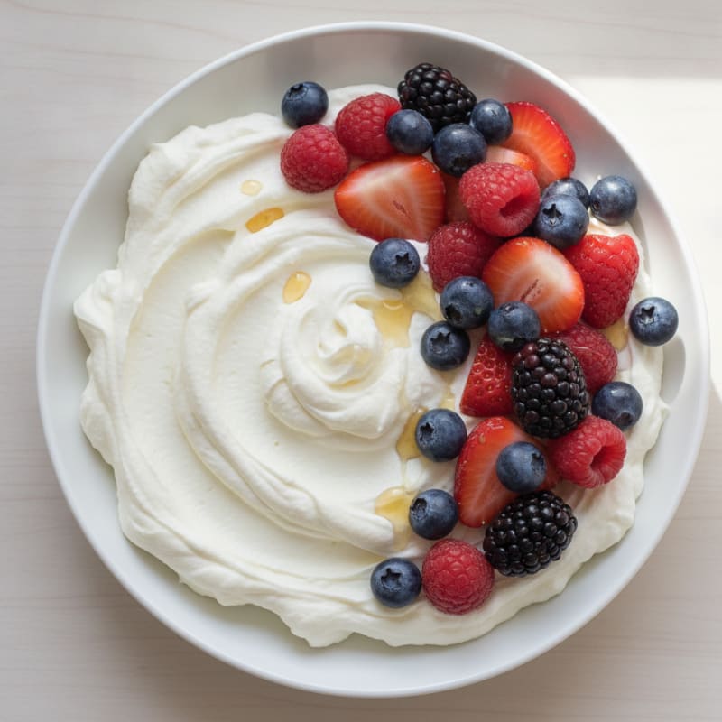 Silky Greek Yogurt Protein Mousse with Berries