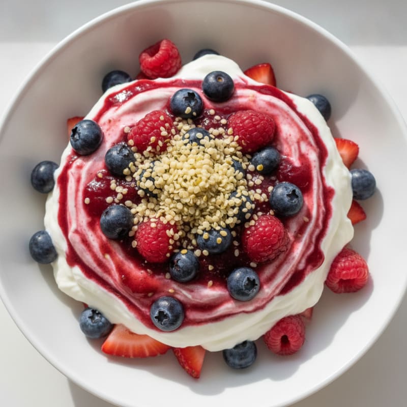 Creamy Protein Yogurt Parfait with Mixed Berries