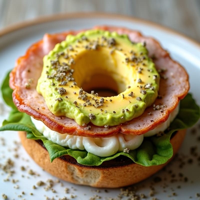 Protein Bagel with Creamy Avocado and Everything Seasoning
