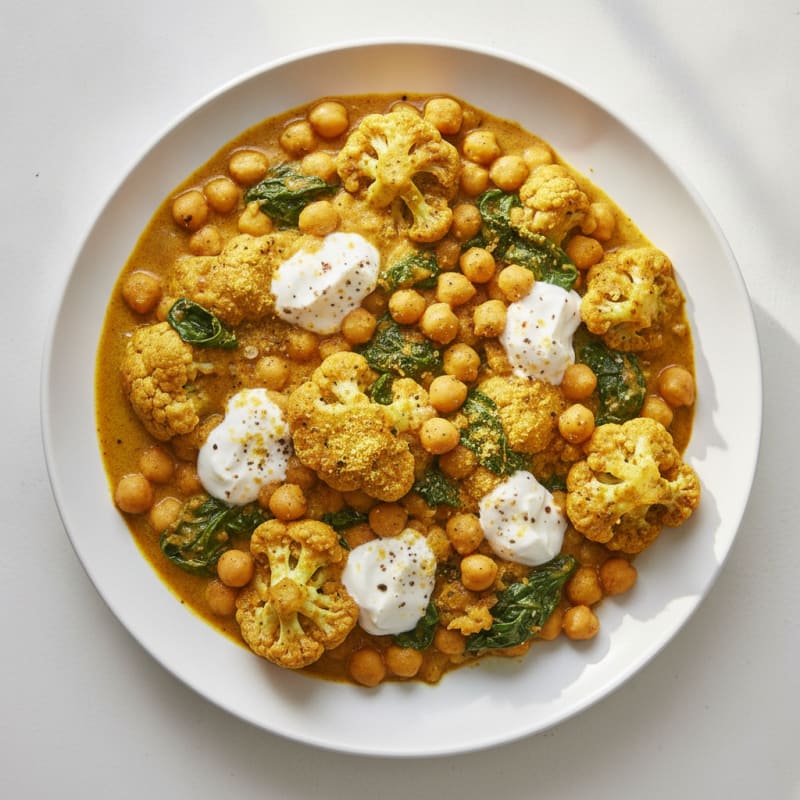High-Protein Chickpea and Cauliflower Curry