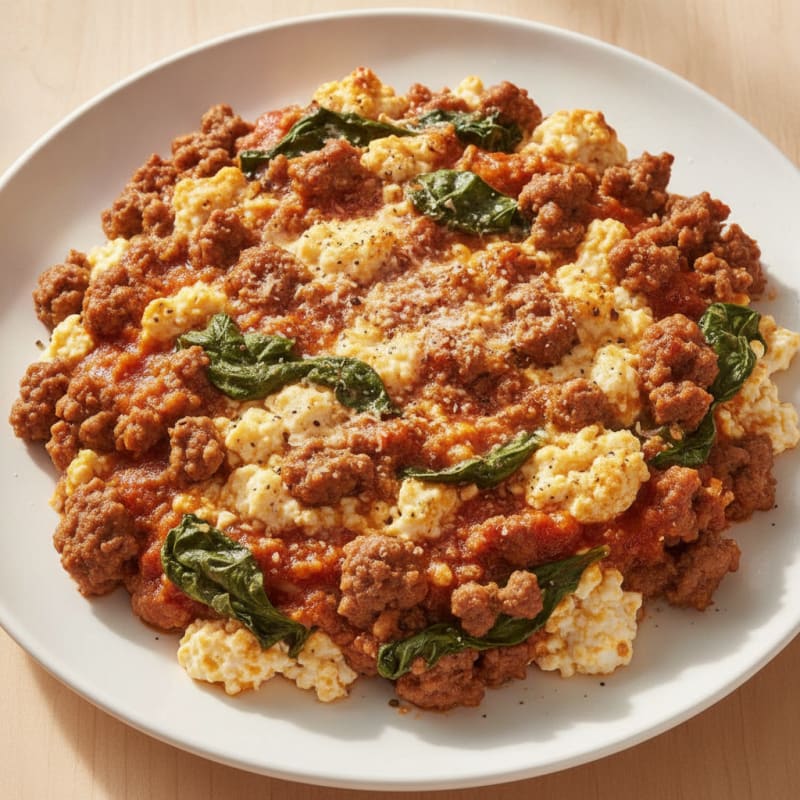 Hearty Beef and Cottage Cheese Bake
