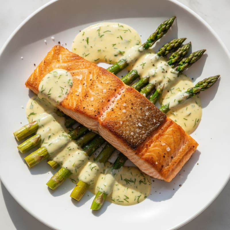 Pan-Seared Salmon with Lemon-Dill Sauce