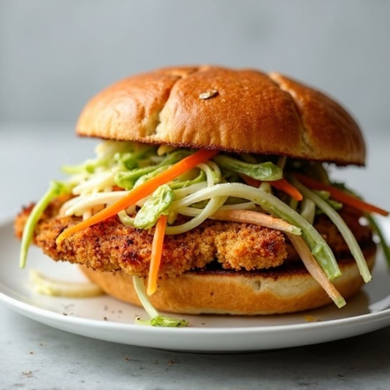 Crispy Baked Chicken Sandwich with Fresh Slaw