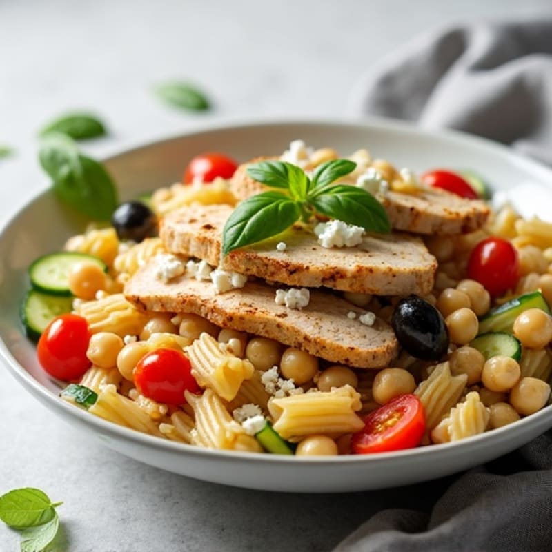Fresh Mediterranean Chickpea Pasta Salad
