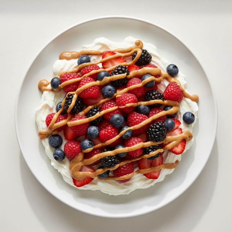 Greek Yogurt Protein Bowl with Mixed Berries and Almond Butter