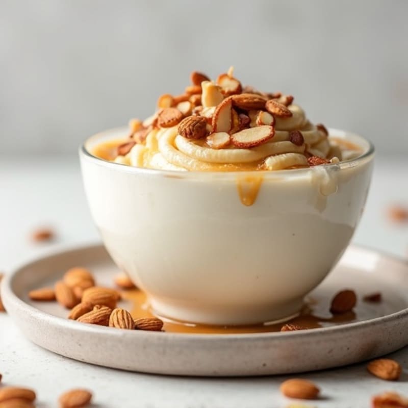 Silky Greek Yogurt Protein Pudding with Almonds
